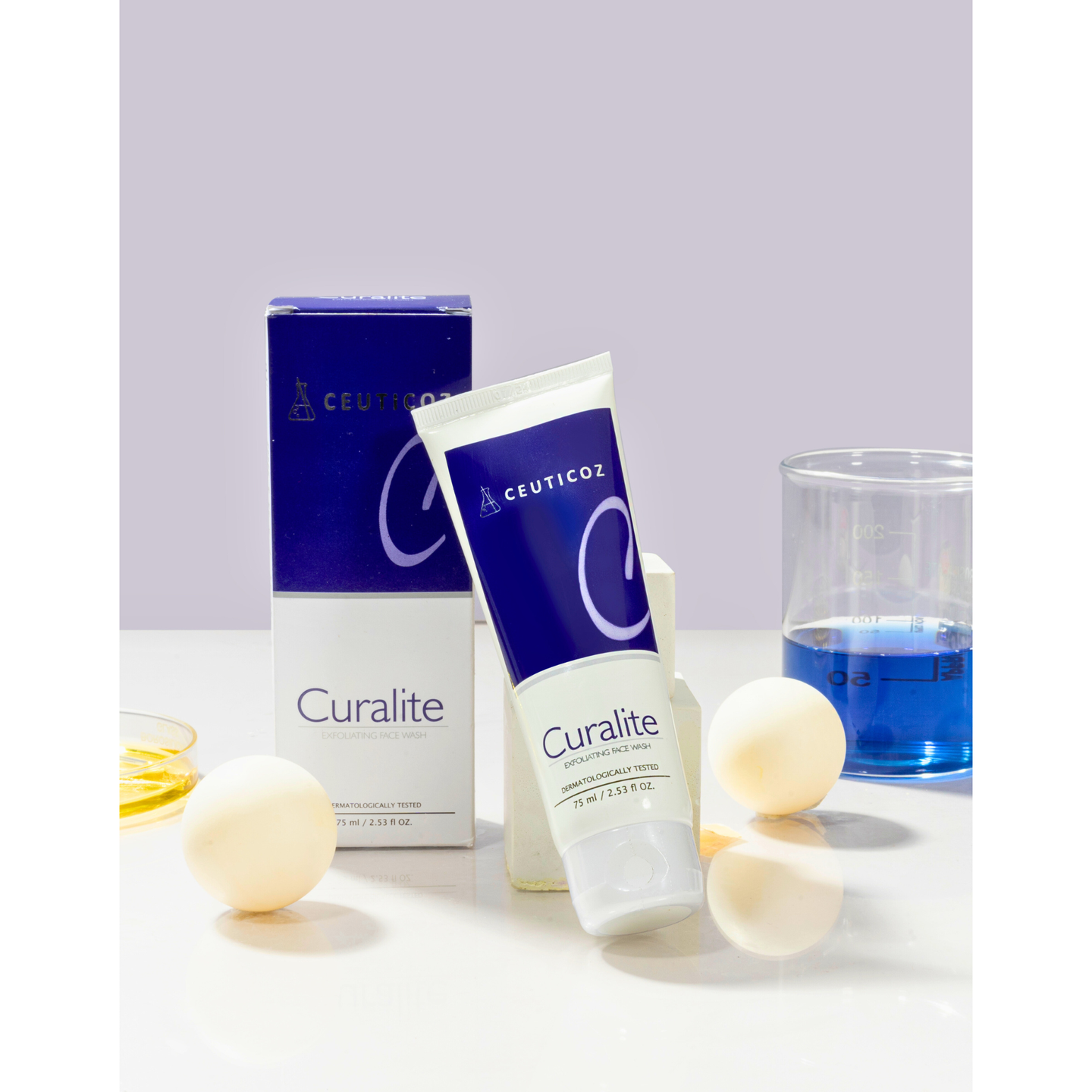 Combo - Ceuticoz Curalite Exfoliating Face Wash & Curalite Skin Lightening Cream & Uvicoz Aqua Gel Sunscreen Spf 30+