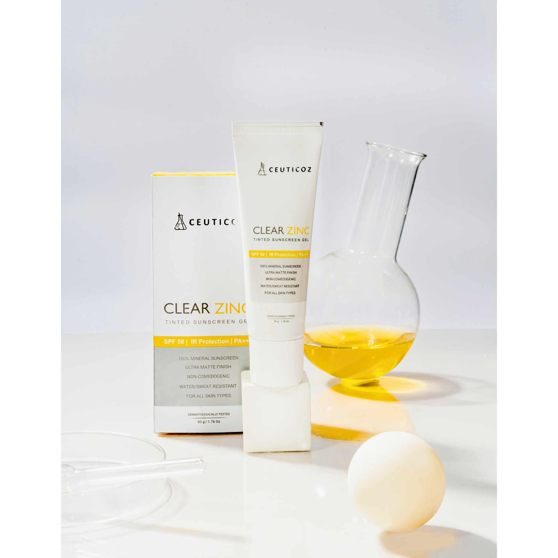 Clear Zinc Tinted Sunscreen Gel 50g  - Ivory