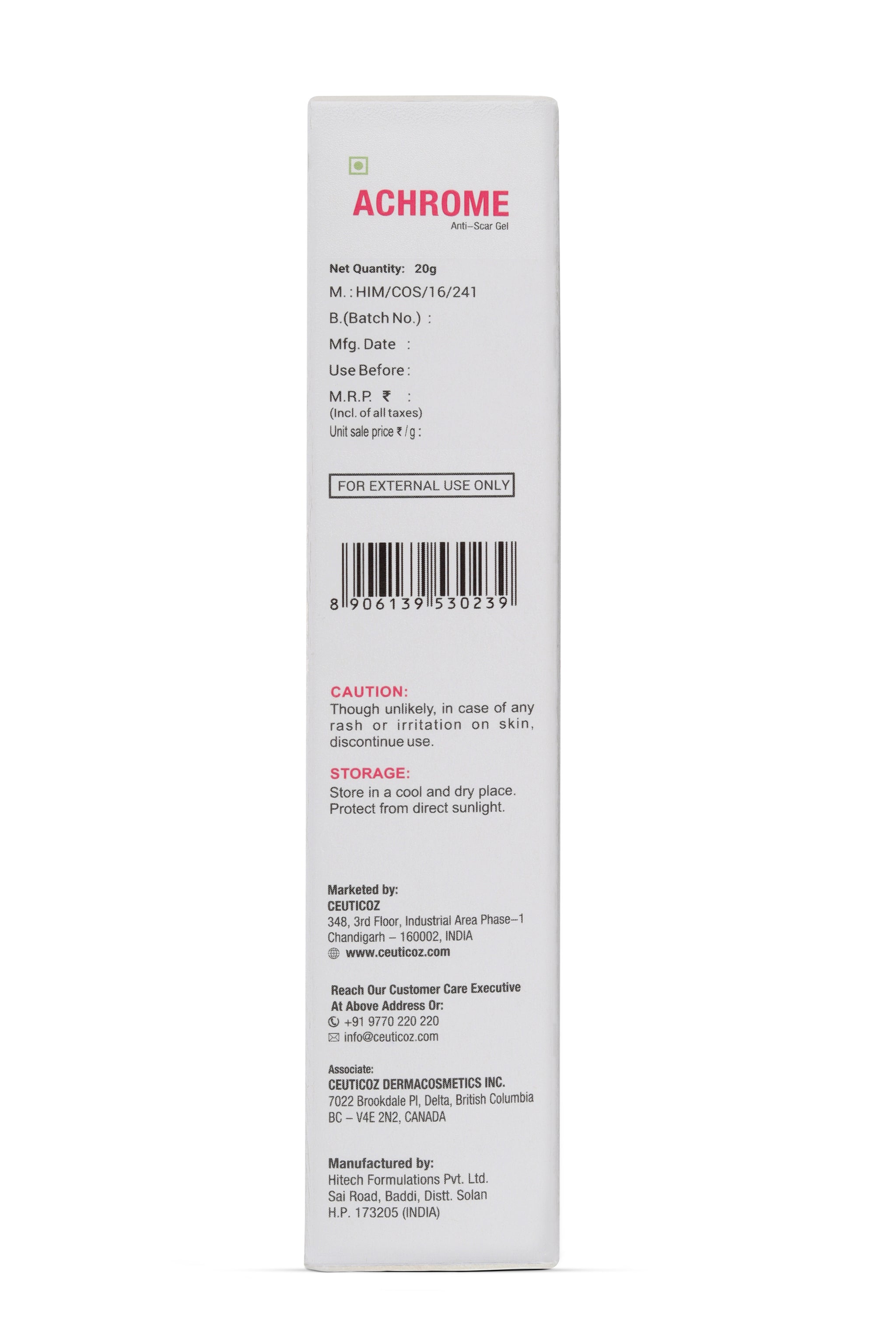 Achrome Anti- Scar Gel - 20gm