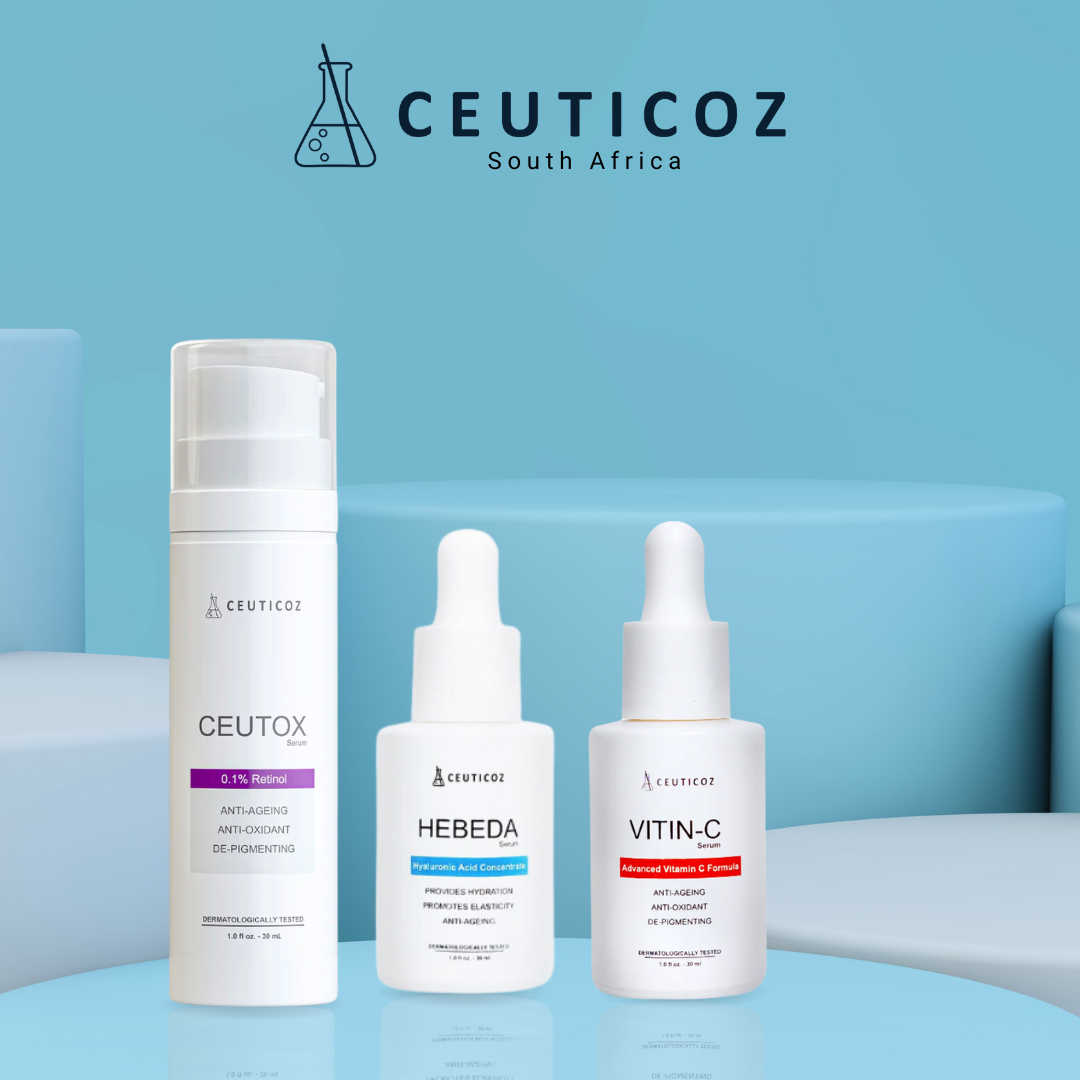 Combo- Ceutox 0.1% Retinol, Hebeda Hyaluronic & Vitin-C Serum